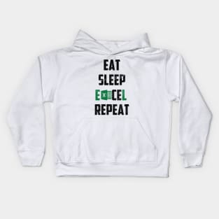 Eat Sleep Excel Repeat Kids Hoodie